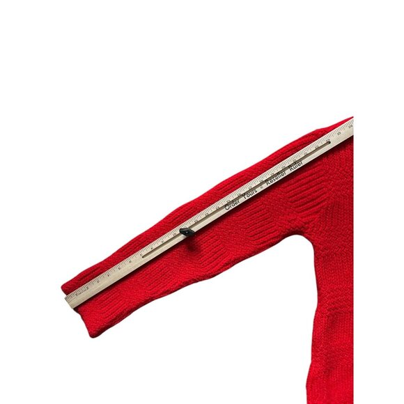 Vintage Joan Marie Sweater Womens Red Turtleneck Orlon Knit Textured 60s Casual - Picture 6 of 9